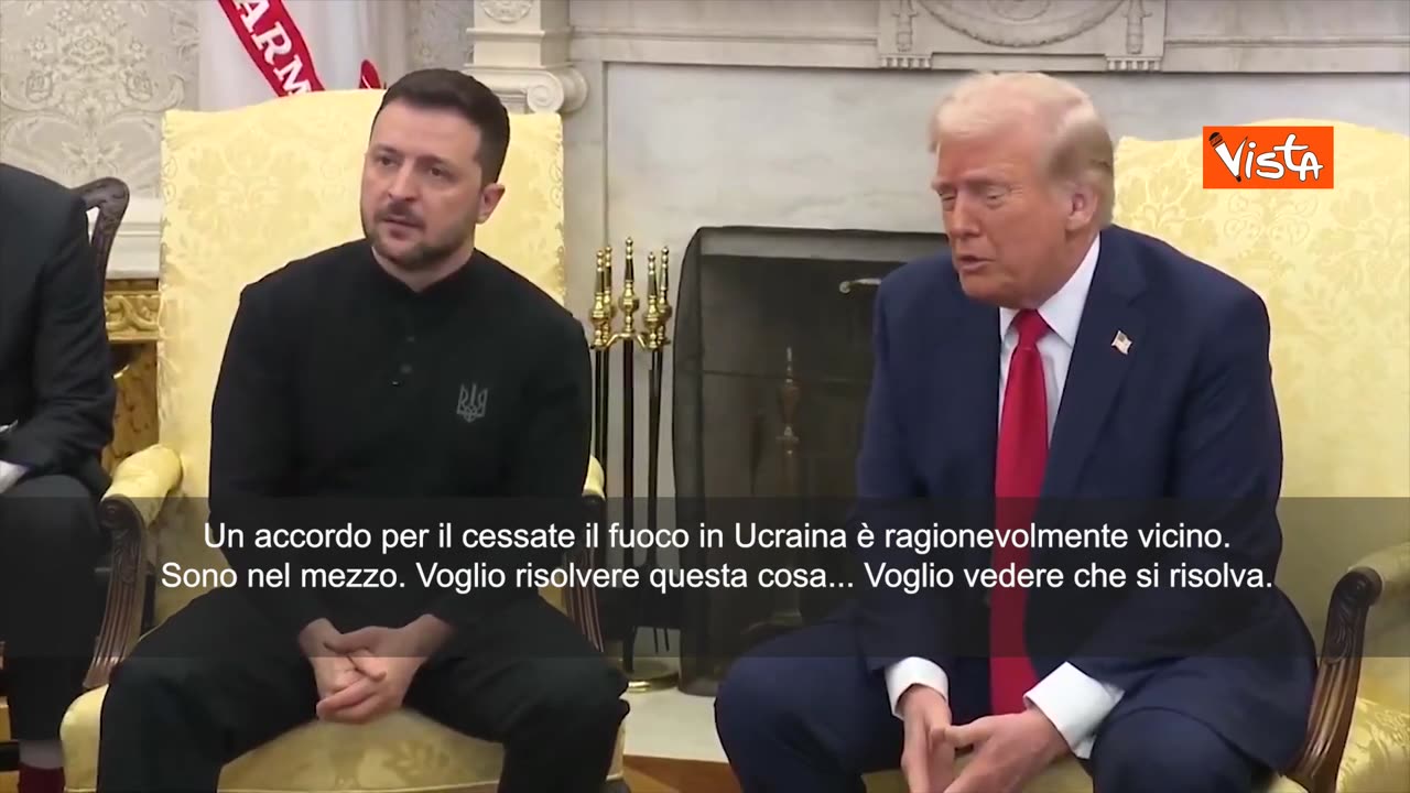 NOTIZIE DAL MONDO Trump a Zelensky; 'Accordo per il cessate il fuoco ragionevolmente vicino' Voglio risolvere questa cosa... Voglio vedere che si risolva". Così Donald Trump a Zelensky.