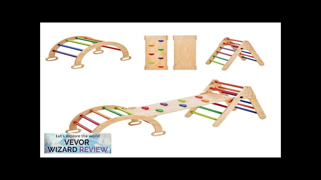 VEVOR Pikler Triangle Set 5 in 1 Toddler Climbing Toys Indoor Playground Review