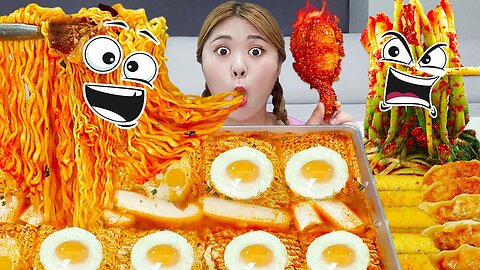 SPICY SEAFOOD MUKBANG OCTOPUS, SHRIMP MUSHROOM Eating show