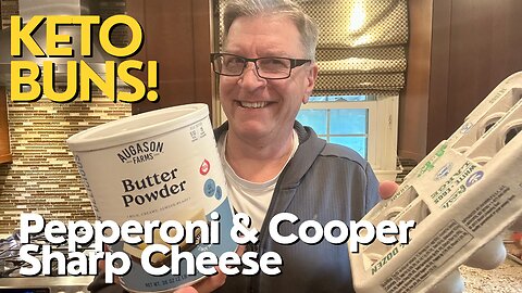 Keto Pepperoni Cooper Sharp Cheese Buns!