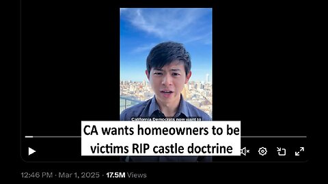 CA bill to ban homeowners from defending themselves RIP Castle Doctrine