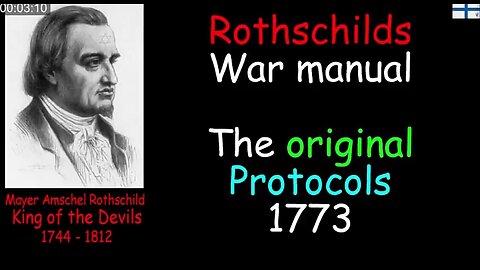 ROTHSCHILD'S WAR MANUAL - THE ORIGINAL PROTOCOLS 1773 ✡️