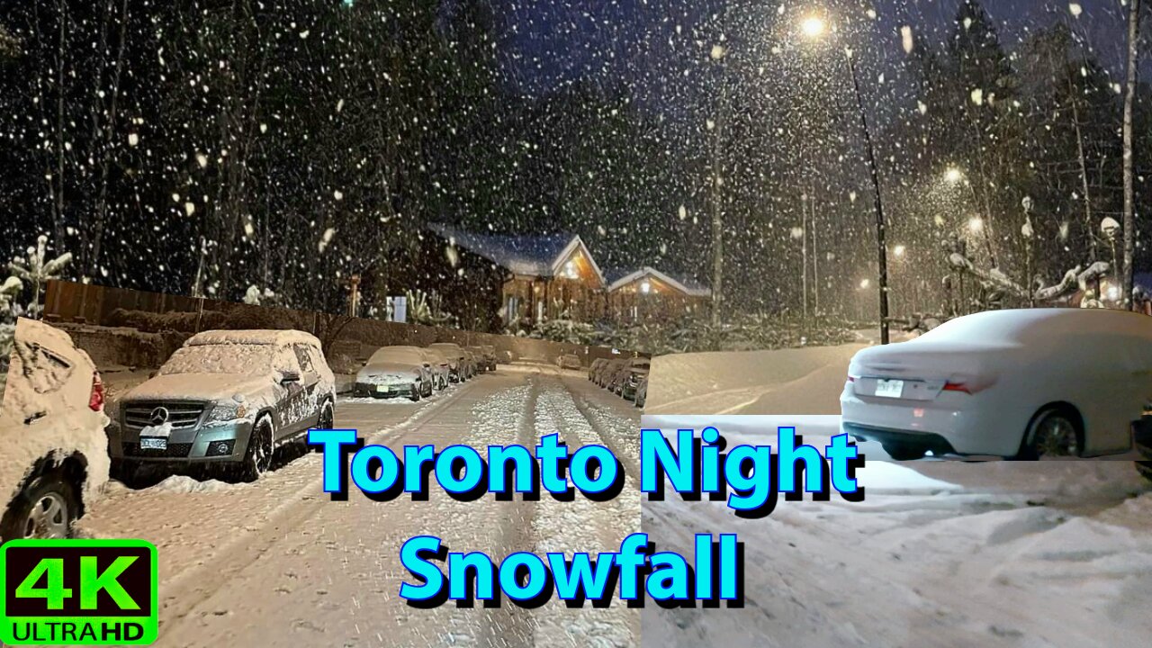 【4K】Late Night Snow Walk cozy homes Toronto Canada 🇨🇦