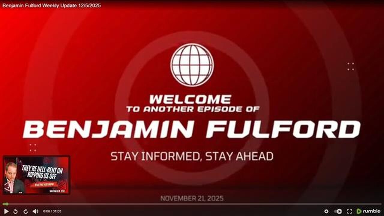 Benjamin Fulford Weekly Update - Nov. 28th, 2025