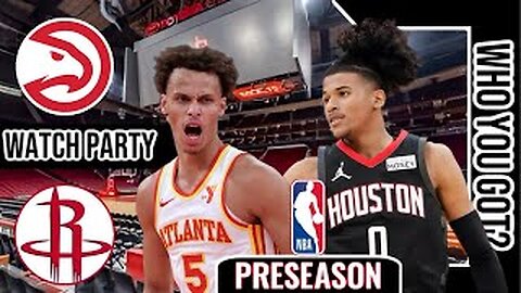 Atlanta Hawks vs Houston Rockets | Live Play by Play | Watch Party | #nba 10-6-25 Preseason 🔥🏀