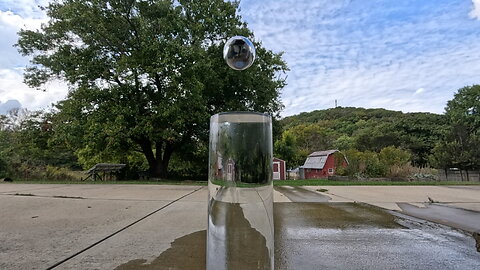 Slow Motion Aluminum Orb Drop / Splash