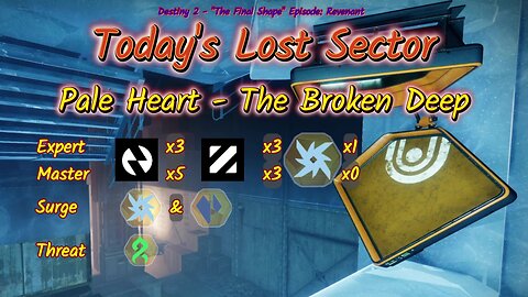 Destiny 2: 1-1-25 The Broken Deep is the Lost Sector. Arc/Stasis Surge