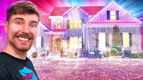 I Put 1,000,000,000 Christmas Lights On A House (World Record) @MrBeast