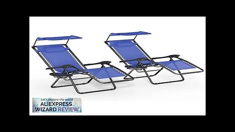 Set of 2 Outdoor Zero Gravity Chair Reclining Lounger with Sun Shade Review