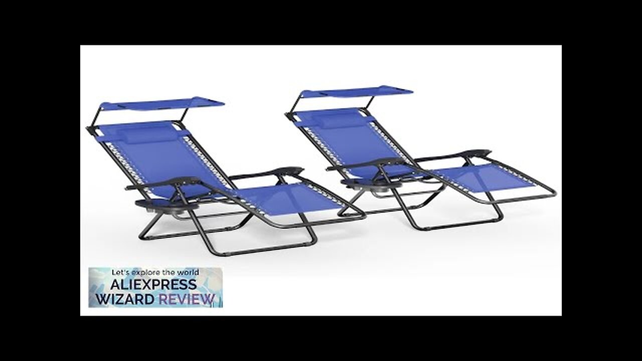 Set of 2 Outdoor Zero Gravity Chair Reclining Lounger with Sun Shade Review