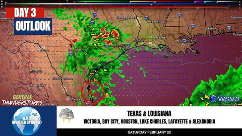 ⛈️ Thunderstorm & Hail Risk: TX Coast Sat Night! 2/20/25 #shorts #weather #stormupdate