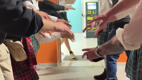 Crash by Bike in Scottish Kilt