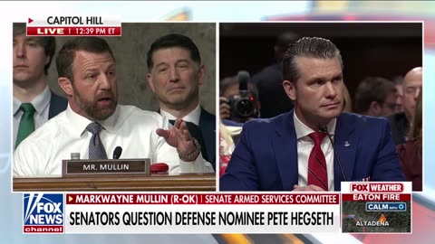 GOP Senator Markwayne Mullin, R-Okla., didn’t hold back during Pete Hegseth’s