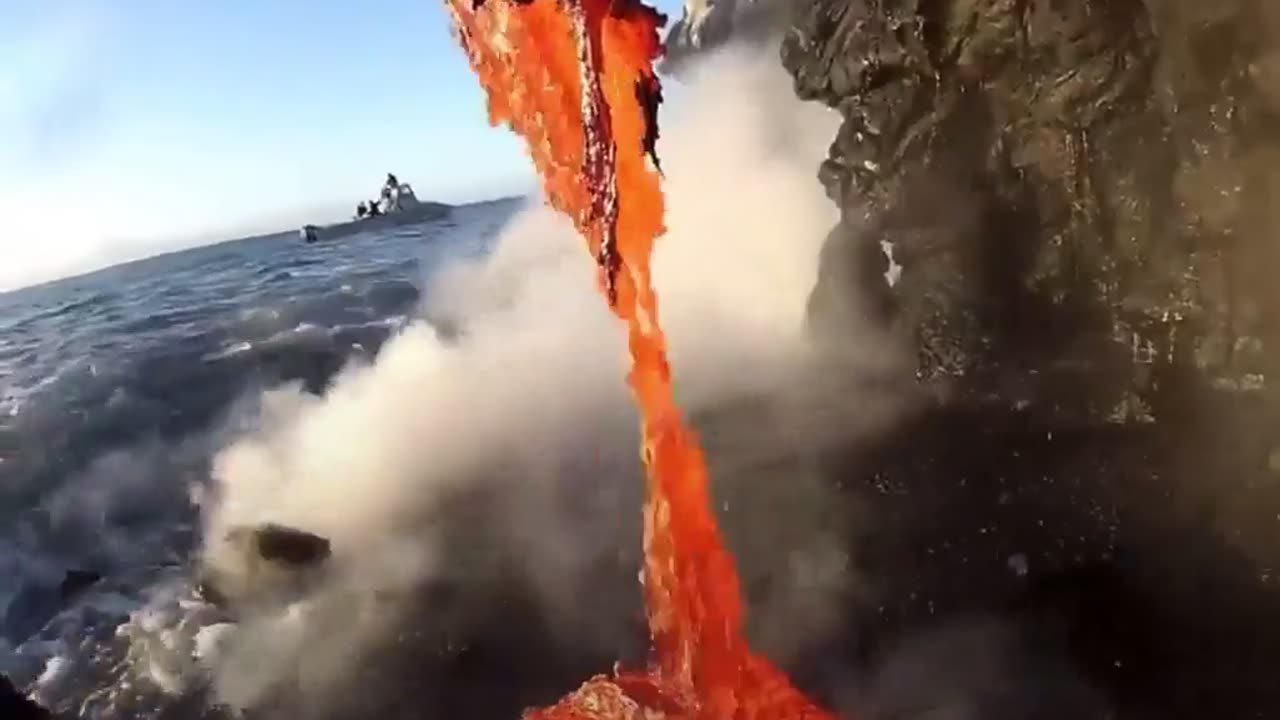 🌋🔥 Watch Lava Falling Into The Sea! | FeedMyCuriosity