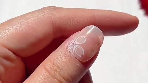 No UV needed gel nail stickers,Transparent White Flower nail stickers