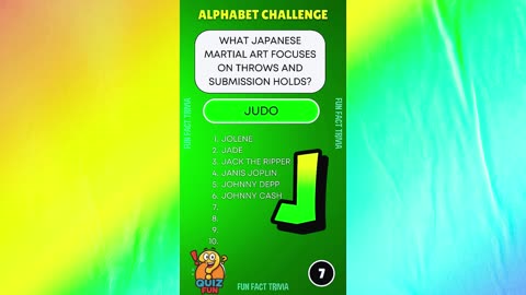 All Quiz Answers start with the letter "J" - Alphabet Challenge