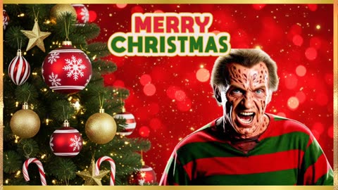CHRISTMAS COLOURS RED AND AND GREEN PLUS FREDDY KRUEGER