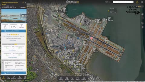 San Francisco KSFO earthquake runway closures and runway checks by ground ops with ATC audio