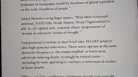 Snowden reveals HAARP’s Global Assasination Agenda