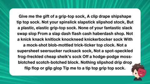 Voice Warm-Up: Grip-Top Sock Tongue Twister for Actors & Speakers