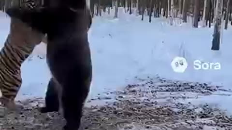 Sherkhan is attacking to a bear