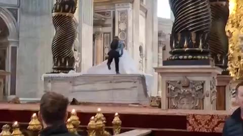 Immigrant vandalizes the Papal Basilica of Saint Peter in Vatican City!