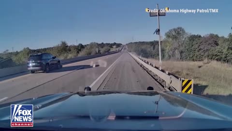 WATCH: A tire flies off a semi-truck and hurls into oncoming traffic