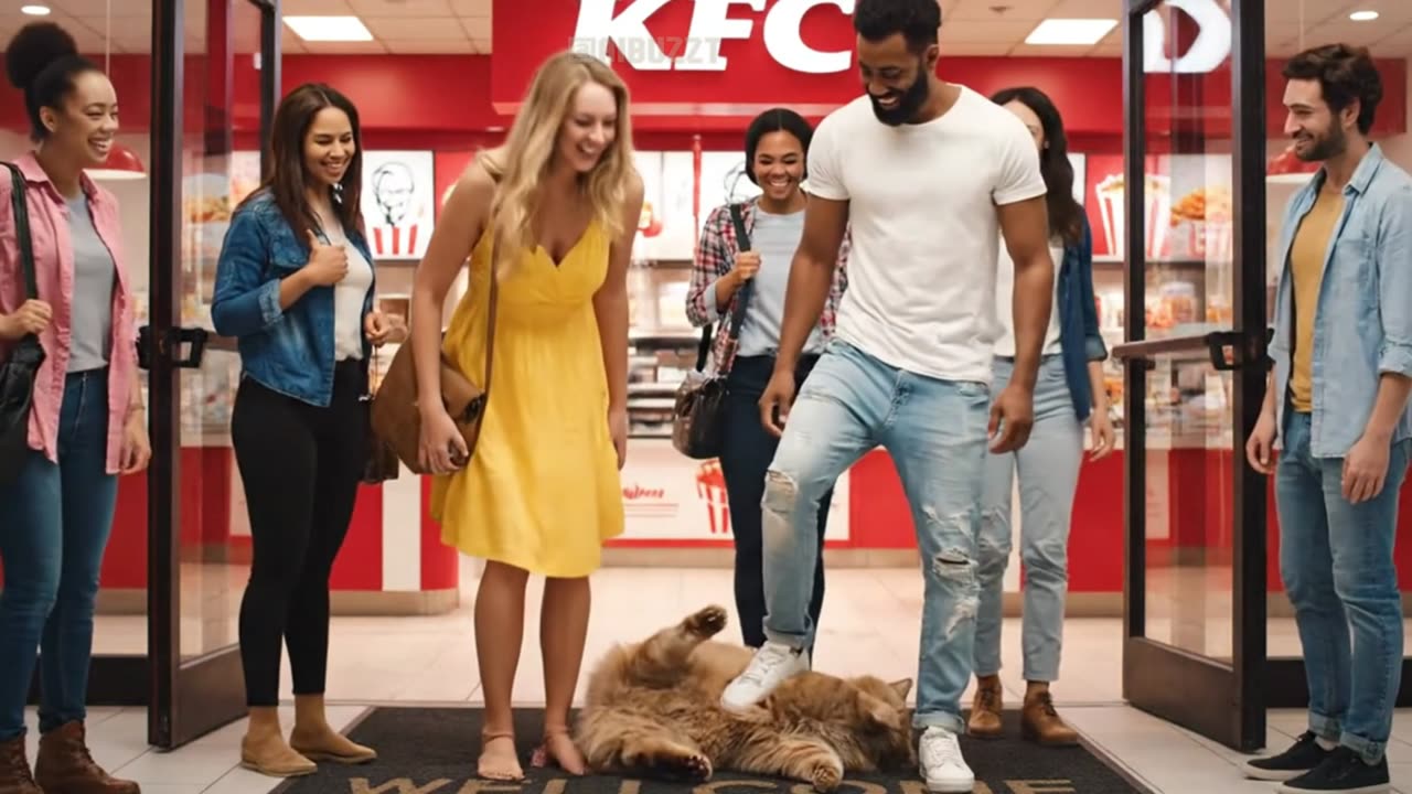 THE CAT-ASTROPHE: Obese Orange Cat DESTROYS KFC... And Becomes Their Mascot! 🤣 Fat Cat, Get To Work!