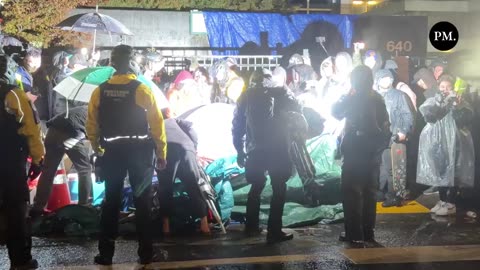 Portland Police dismantles illicit Antifa encampment outside the ICE facility in Portland