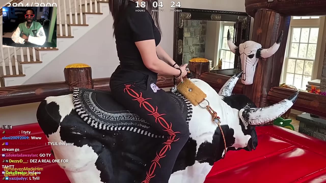 TheTylilShow Live I Brought A Mechanical Bull Into My New House! REACTION