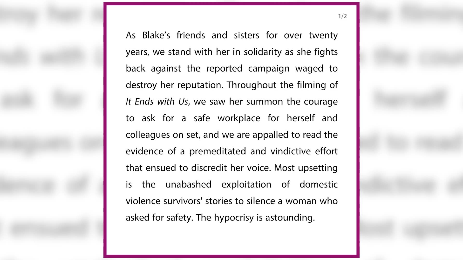 Blake Lively's friends and family respond amid bombshell complaint against Justin Baldoni