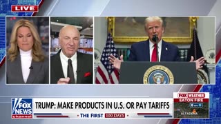 'GET IN LINE': Kevin O'Leary breaks down Trump's tariff threats at Davos