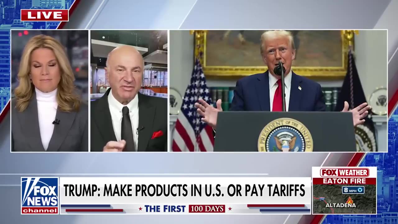 'GET IN LINE': Kevin O'Leary breaks down Trump's tariff threats at Davos