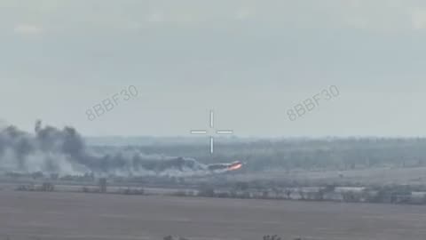 Burning Russian Mi28 Helicopter Crashes After Being Hit By Ukrainian Drone Mid-Air