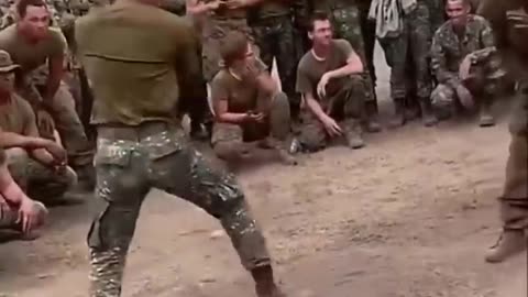 Friendly Knife Fighting Between Philippine Marine And USMC