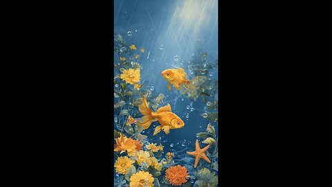 enjoy two fish swimming in the pool with sunshine and rain with sunshine and rain with Star fish.