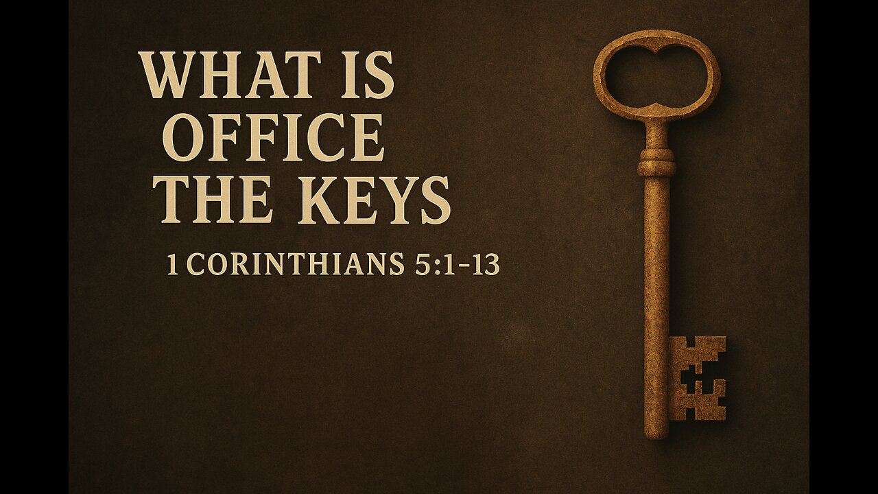 10/05/25 - What is the Office of the Keys - 1 Corinthians 5 [1-13]