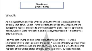 WAR REPORT - OCT 04 2025 - THE RESTORED REPUBLIC OF THE UNITED STATES