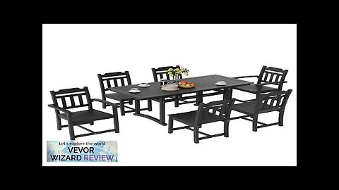 VEVOR 7 Pieces Patio Dining Set Outdoor Rectangle Furniture Table and Chairs Review