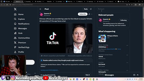 1/13/25 Twitch Stream - Elon Musk, Please Save Us (TikTok)... + Fousey's 2nd Single In 2025