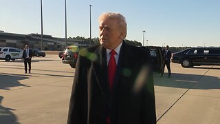 President Trump Gaggles with Press Before Departing Fort Bragg, NC