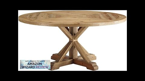 Modway Stitch 59" Rustic Farmhouse Wood Round Kitchen and Dining Room Table Review