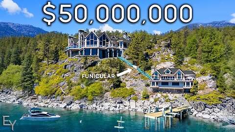 Inside a $50,000,000 Lakefront Mansion with 2 FUNICULARS in the Middle of Nature!