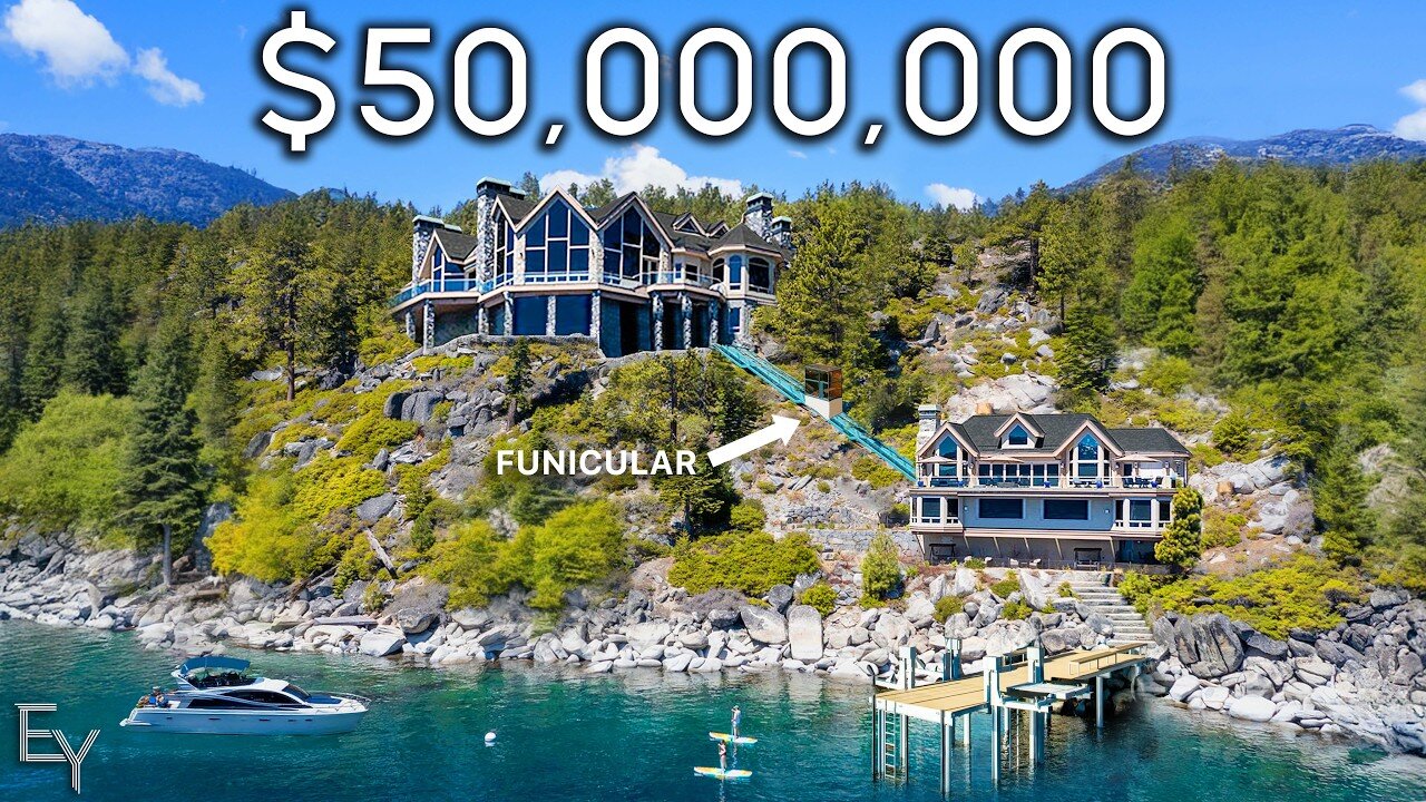 Inside a $50,000,000 Lakefront Mansion with 2 FUNICULARS in the Middle of Nature!