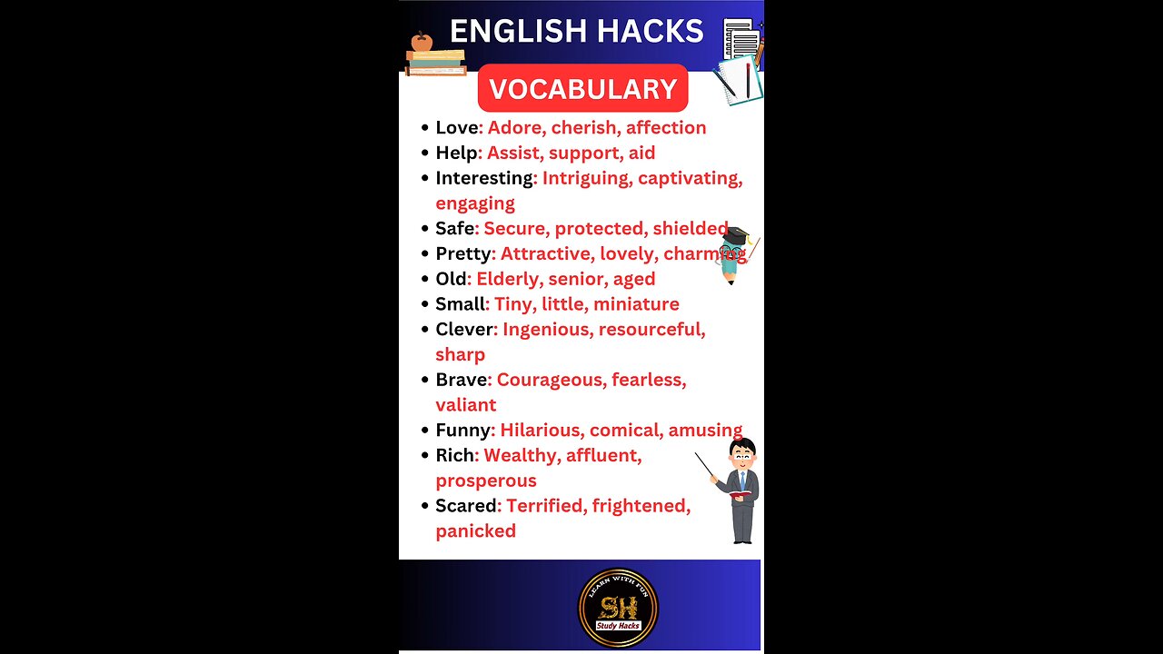 Daily use Important vocabulary words for exam 2025 68 #studyhacks123 #vocabulary #english #shorts