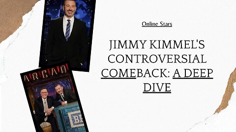 Jimmy Kimmel's Controversial Comeback: A Deep Dive