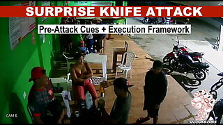 Surprise knife attack with clear pre-attack cues | RVFK self-protection