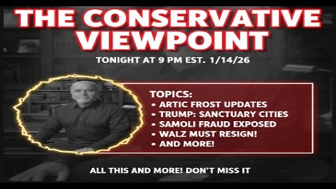 TONIGHT AT 9PM EST. ON THE CONSERVATIVE VIEWPOINT: SOMALI FRAUD IS GOING CRAZY