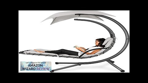 Best Choice Products Outdoor Hanging Curved Steel Chaise Lounge Chair Swing w/Built-in Review