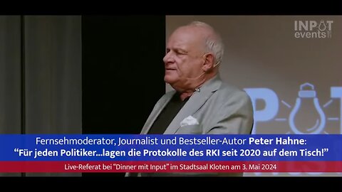 cooler weißer Mann 🎇👉Peter Hahne – Vortrag in Kloten bei INPUTevents 2024